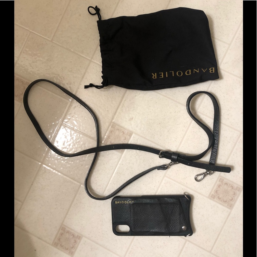Bandolier black/silver crossbody for iPhone X